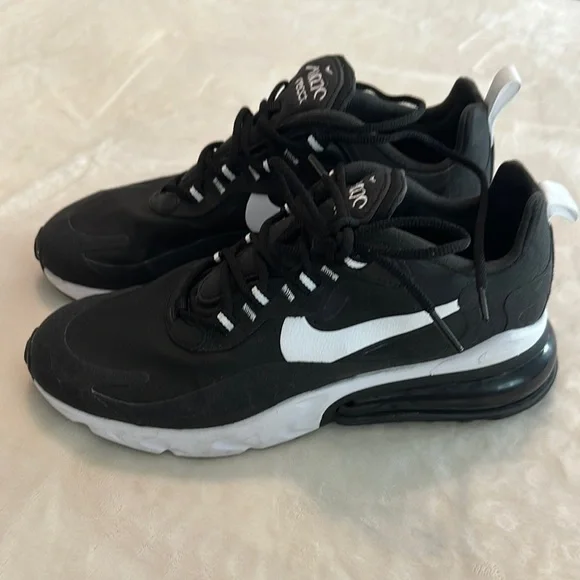 Nike Air Max 270 React Black and White Sneakers - Picture 3 of 7